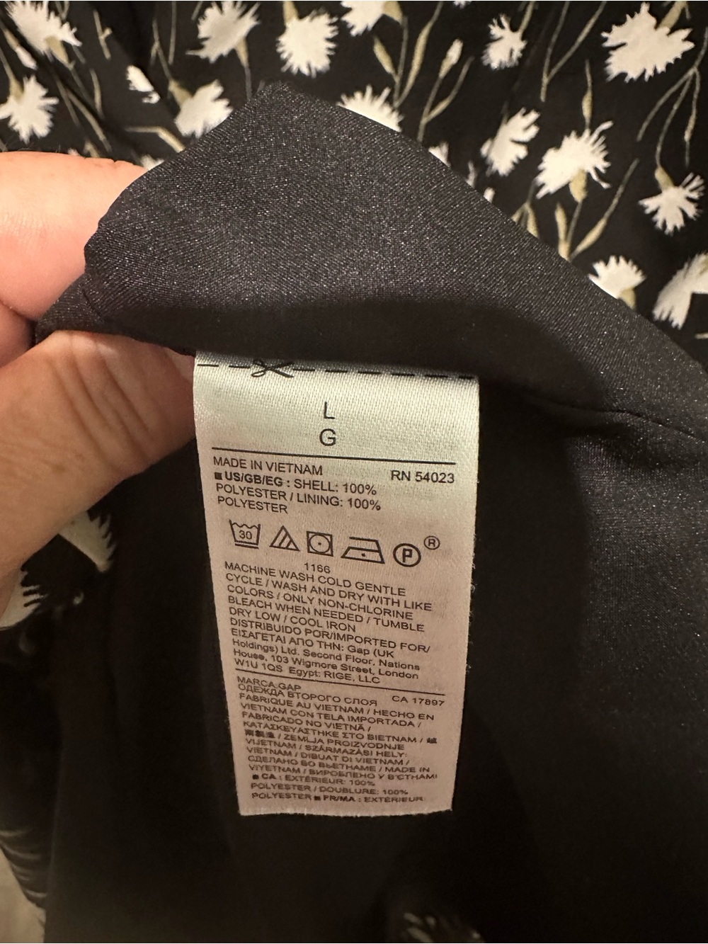 GAP Black Dress with White Floral Print - Picture 6 of 7